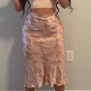 Free people midi silk skirt